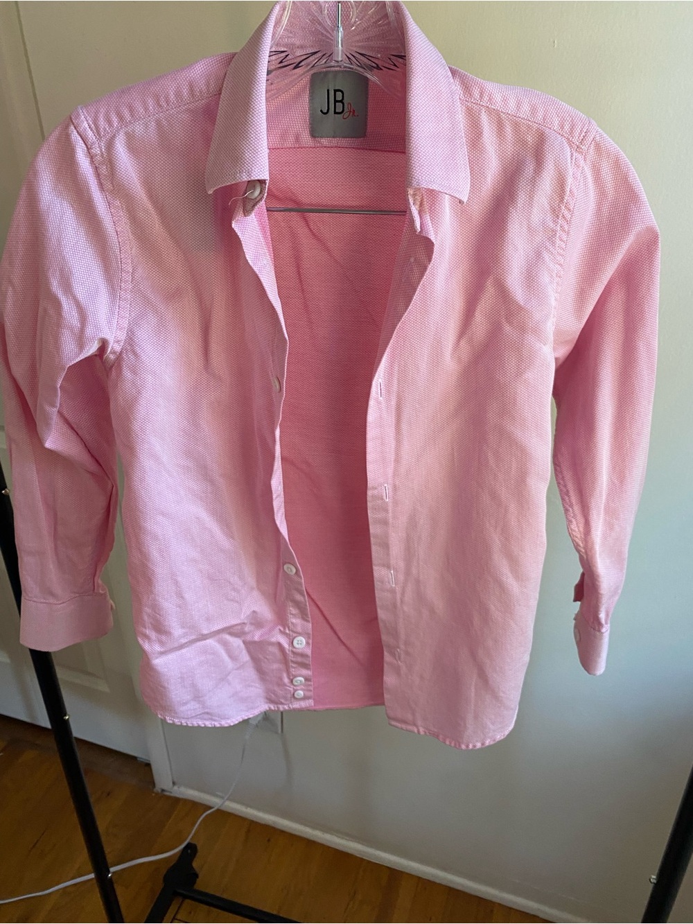 JB Jr Boys Pink Textured Button Down Shirt
